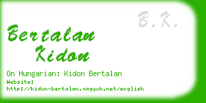 bertalan kidon business card